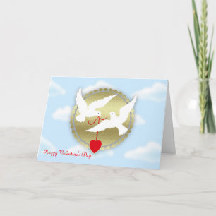 Glücklicher Valentinstag aus geheimen Admiriertaub Feiertagskarte