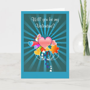 Glücklicher Valentinstag aus geheimen Verehrerherz Feiertagskarte