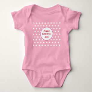 Glücklicher Valentinstag Baby Bodysuit (Rot & Weiß Strampler