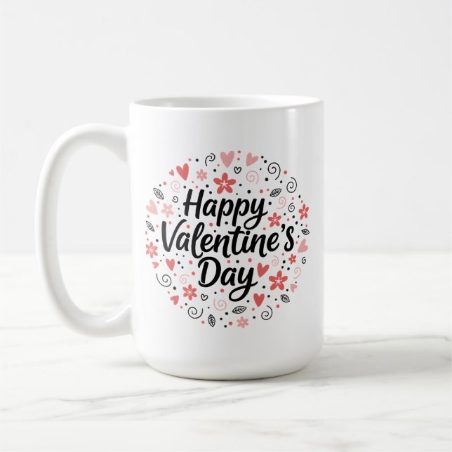 Glücklicher Valentinstag Becher Geschenk für Freun Kaffeetasse (Links)