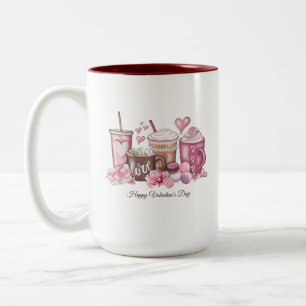 Glücklicher Valentinstag Becher Zweifarbige Tasse