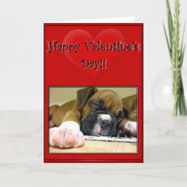Glücklicher Valentinstag-Boxerwelpe Feiertagskarte