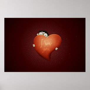 Glücklicher Valentinstag: Ein Junge in der Liebe Poster