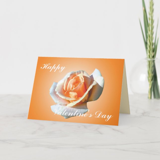 Glücklicher Valentinstag, gelbe Rose Feiertagskarte (Vorderseite)