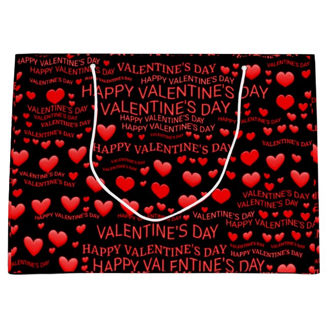 Glücklicher Valentinstag Große Geschenktüte (Vorderseite)