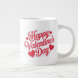 "Glücklicher Valentinstag Gruß Design Jumbo-Tasse