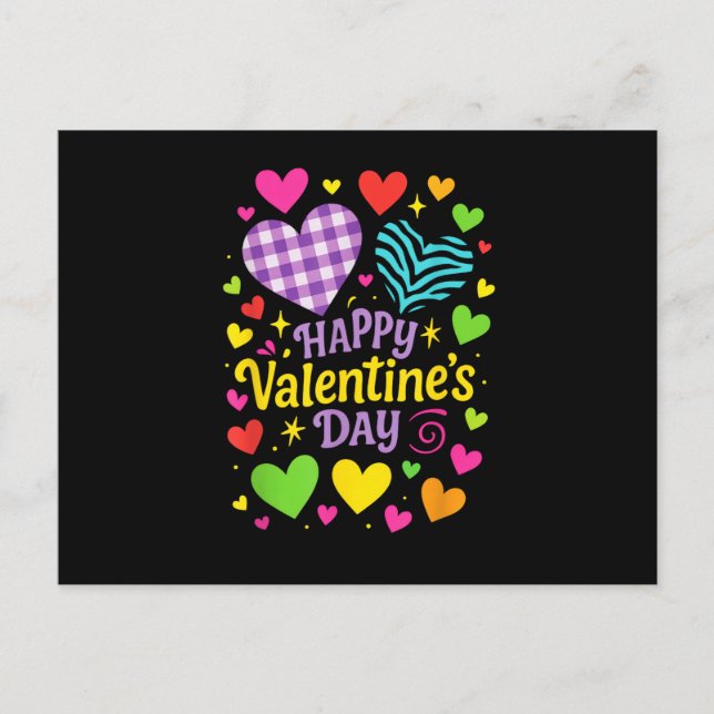 Glücklicher Valentinstag - Herzen Liebe Postkarte (Vorderseite)