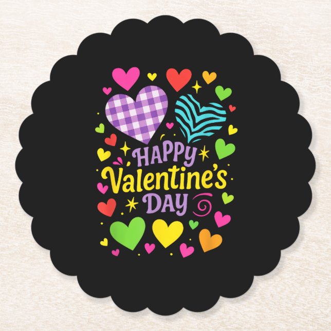 Glücklicher Valentinstag - Herzen Liebe Untersetzer (Vorderseite)