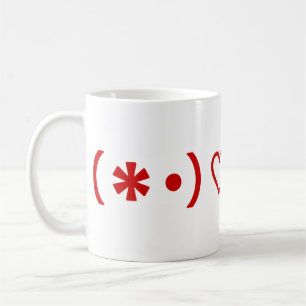 Glücklicher Valentinstag/japanische Emoticons Kaffeetasse