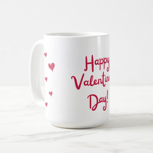 Glücklicher Valentinstag Kaffeetasse (Vorderseite Links)