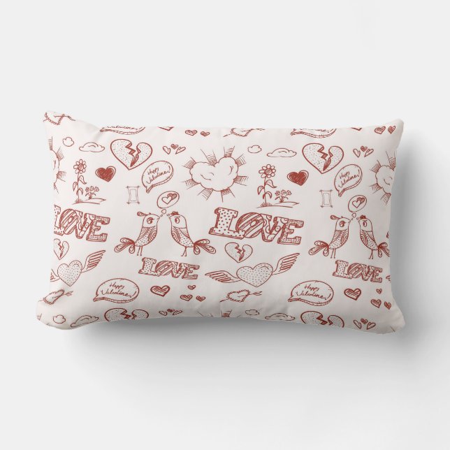 Glücklicher Valentinstag Lendenkissen (Vorderseite)