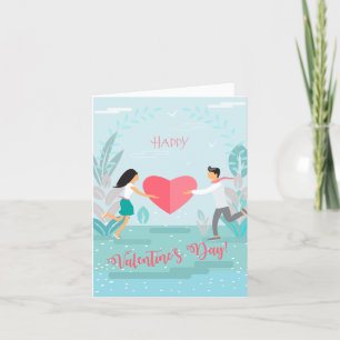 Glücklicher Valentinstag "Liebe ist in der Luft!" Feiertagskarte