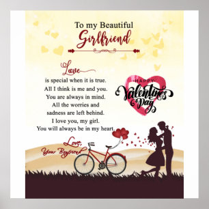 Glücklicher Valentinstag Meine schöne Freundin Poster