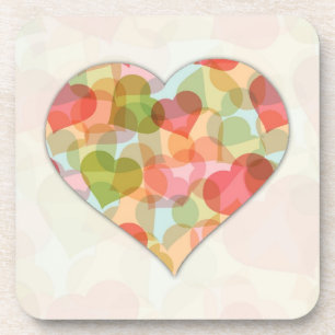 Glücklicher Valentinstag mit bunten Herzen Getränkeuntersetzer