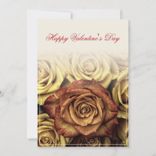 Glücklicher Valentinstag mit gelbem Rosenbuquet