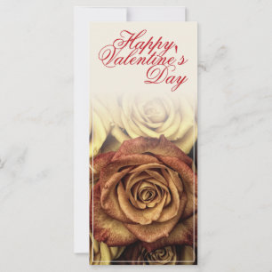 Glücklicher Valentinstag mit gelbem Rosenbuquet