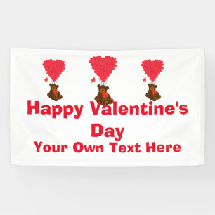 Glücklicher Valentinstag mit niedlichem Teddybär Banner