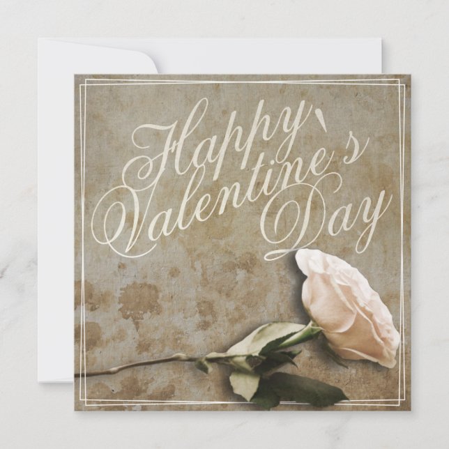 Glücklicher Valentinstag mit Rose (Vorderseite)