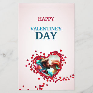 Glücklicher Valentinstag mit Rose Flyer