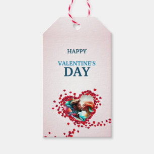 Glücklicher Valentinstag mit Rose Geschenkanhänger