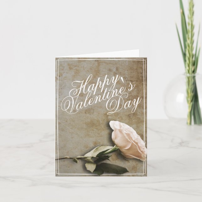 Glücklicher Valentinstag mit Rose Karte (Vorderseite)