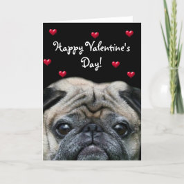 Glücklicher Valentinstag Mops Grußkarte Feiertagskarte