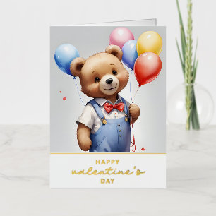 Glücklicher Valentinstag Niedlicher Bär mit Balloo