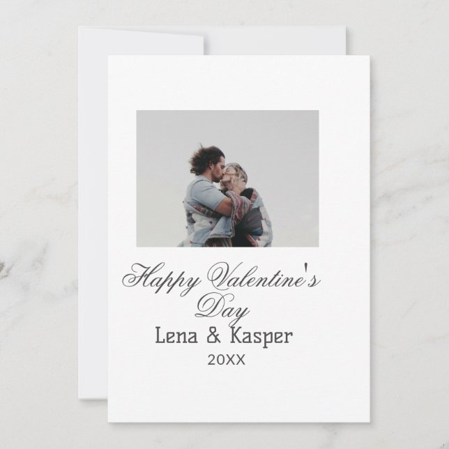 Glücklicher Valentinstag Paar Foto modern einfach (Vorderseite)