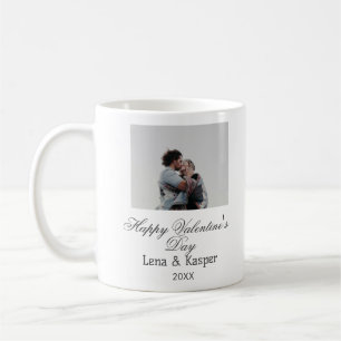 Glücklicher Valentinstag Paar Foto modern einfach Kaffeetasse