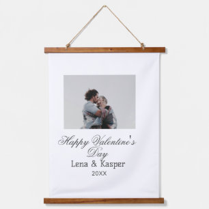 Glücklicher Valentinstag Paar Foto modern einfach Wandteppich Mit Holzrahmen