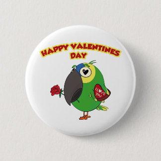 glücklicher Valentinstag Papagei Button