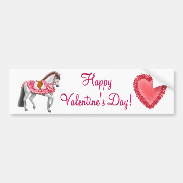 Glücklicher Valentinstag-PferdeAutoaufkleber Autoaufkleber (Vorne)