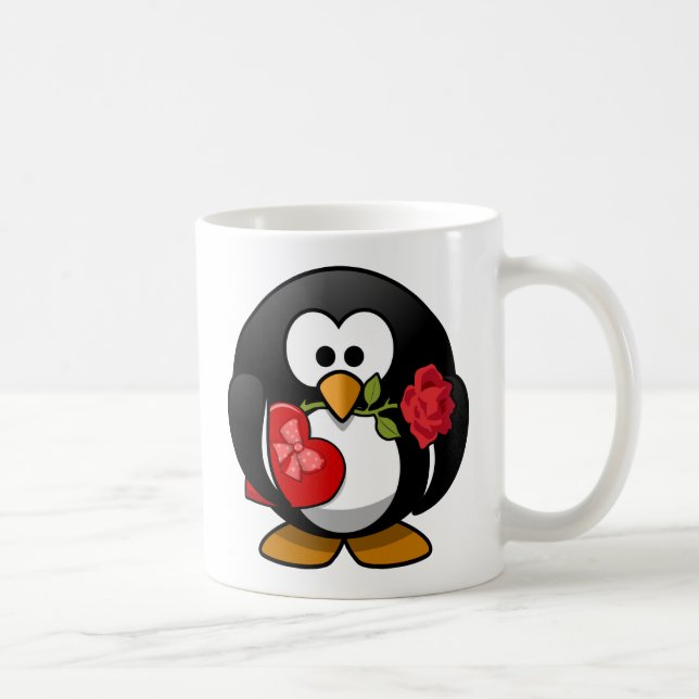 Glücklicher Valentinstag-Pinguin Tasse (Rechts)