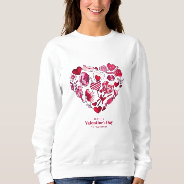 "Glücklicher Valentinstag - Romantische Liebe" Sweatshirt (Vorderseite)
