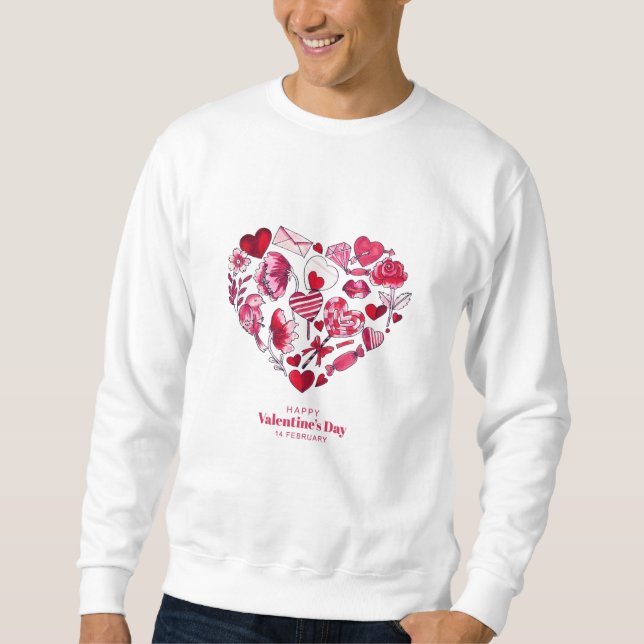 "Glücklicher Valentinstag - Romantische Liebe" Sweatshirt (Vorderseite)