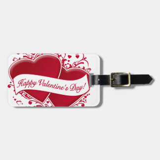 Glücklicher Valentinstag! Rote Herzen Gepäckanhänger
