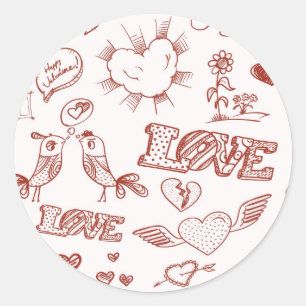 Glücklicher Valentinstag Runder Aufkleber