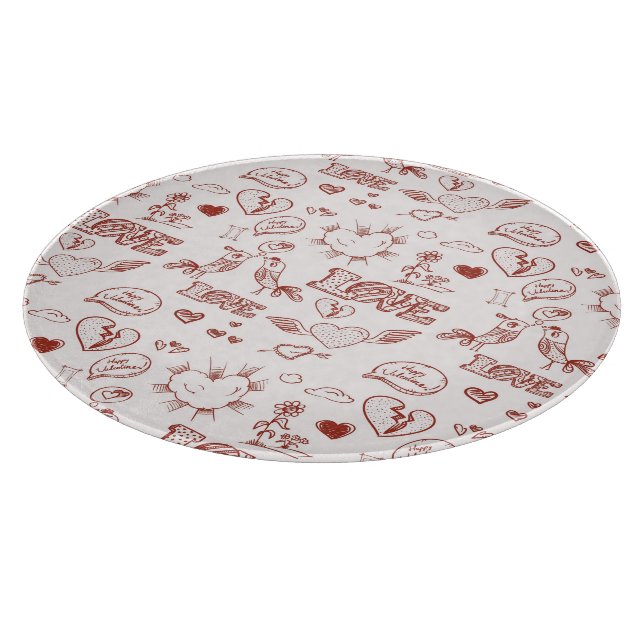 Glücklicher Valentinstag Schneidebrett (Ecke)