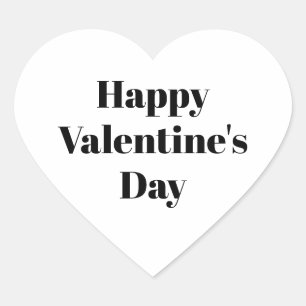 Glücklicher Valentinstag Schwarz-weißer niedlich Herz-Aufkleber