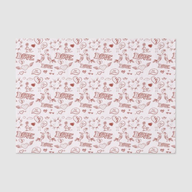 Glücklicher Valentinstag Seidenpapier (Vorderseite)