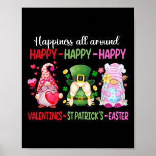 Glücklicher Valentinstag St. Patrick Ostern Gnom G Poster