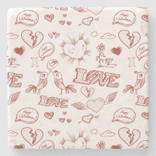 Glücklicher Valentinstag Steinuntersetzer