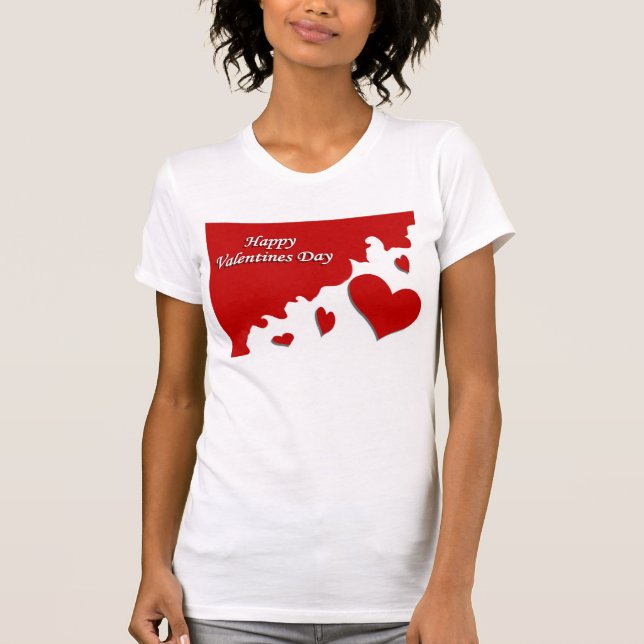 Glücklicher Valentinstag T-Shirt (Vorderseite)