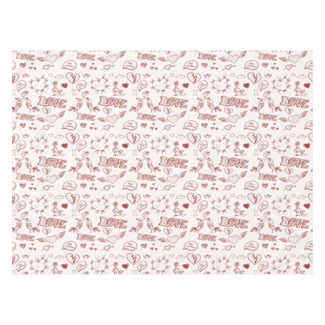 Glücklicher Valentinstag Tischdecke (Vorderseite (Horizontal))