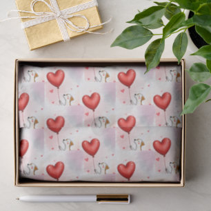 Glücklicher Valentinstag Tissue-Papier-Hund rote H Seidenpapier