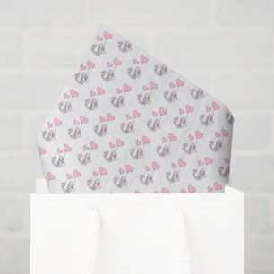 Glücklicher Valentinstag Tissue-Papier-Katze rosa Seidenpapier