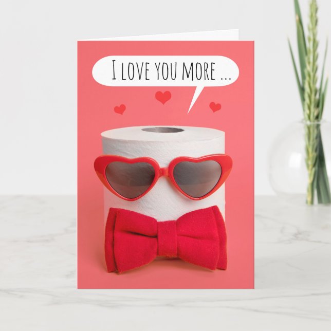 Glücklicher Valentinstag Toilettenpapier Pandemie  Feiertagskarte (Vorderseite)