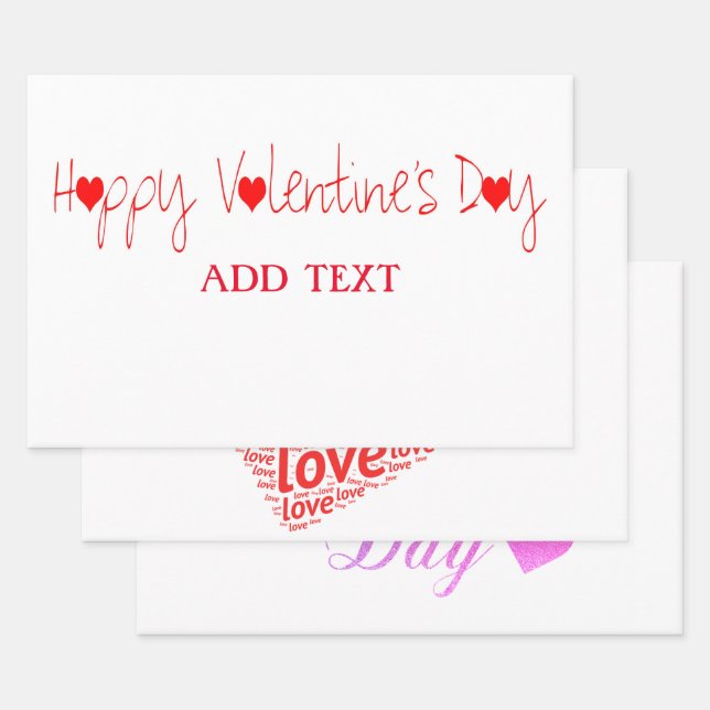 Glücklicher Valentinstag, viel Liebe Geschenkpapier Set (Set)
