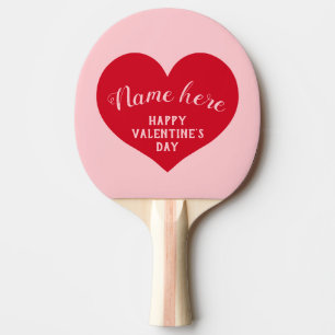 Glücklicher Valentinstagname Tischtennis Schläger