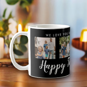 Glücklicher Vater Tag 4 Foto Custom Black Kaffeetasse